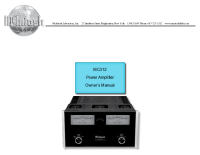 McIntosh MC312 - Owners manual